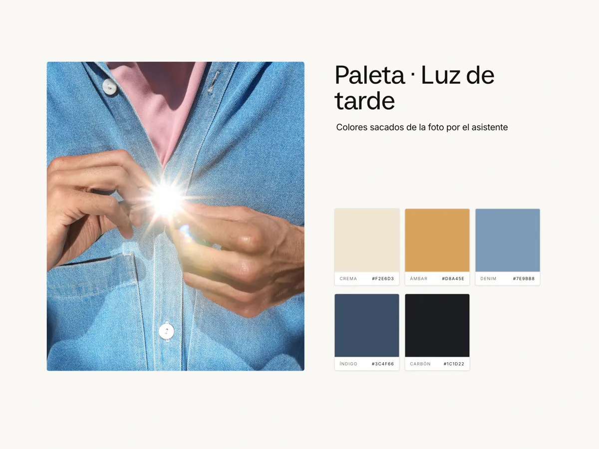 Una fotografía con su paleta de colores extraída en fila debajo